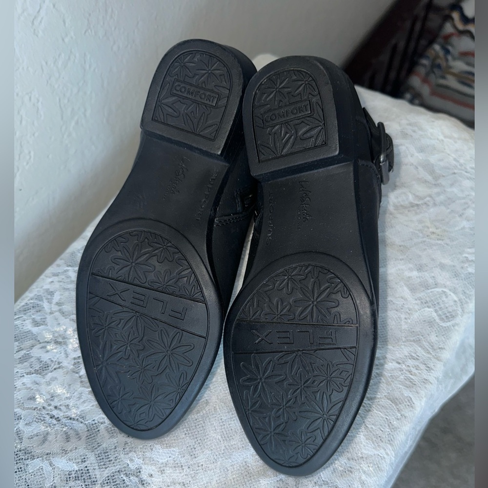Brand new Life Stride Black Cushioned Buckle Accent Alexi Almond Toe boots - Picture 6 of 6